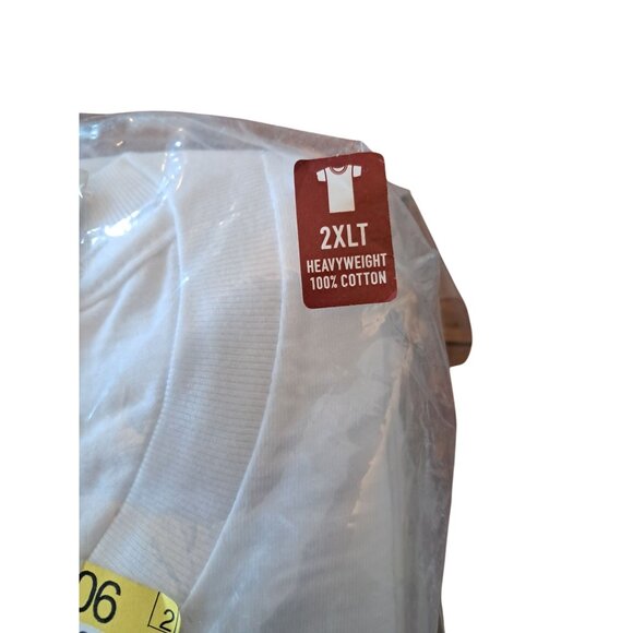 Stafford 4-Pack Heavyweight Crew Necks 2XLT 100% Cotton Undershirts Mens White - Picture 3 of 9